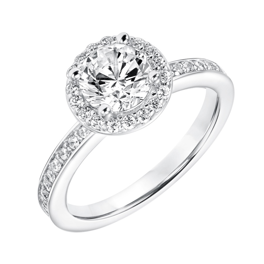 Halo engagement ring setting