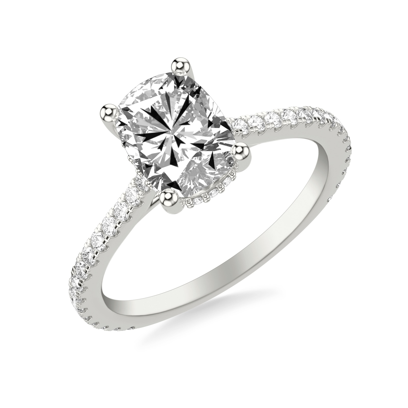 Daphne Cushion · White Gold