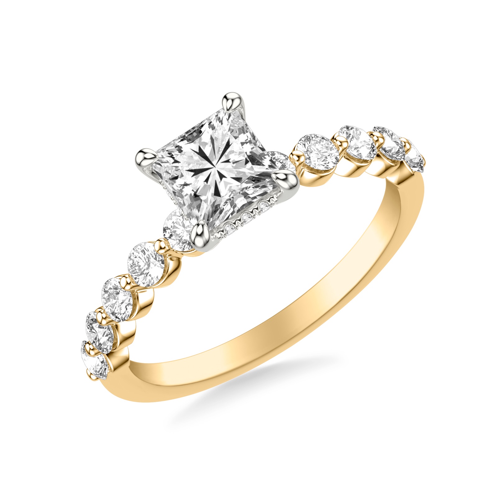 Delia Princess · White & Yellow Gold