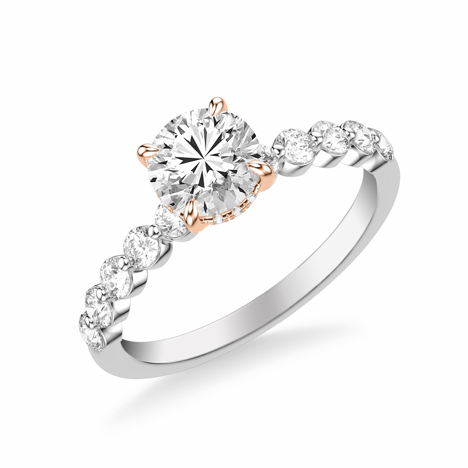 Bellamy Round · Rose & White Gold 12093ERWR