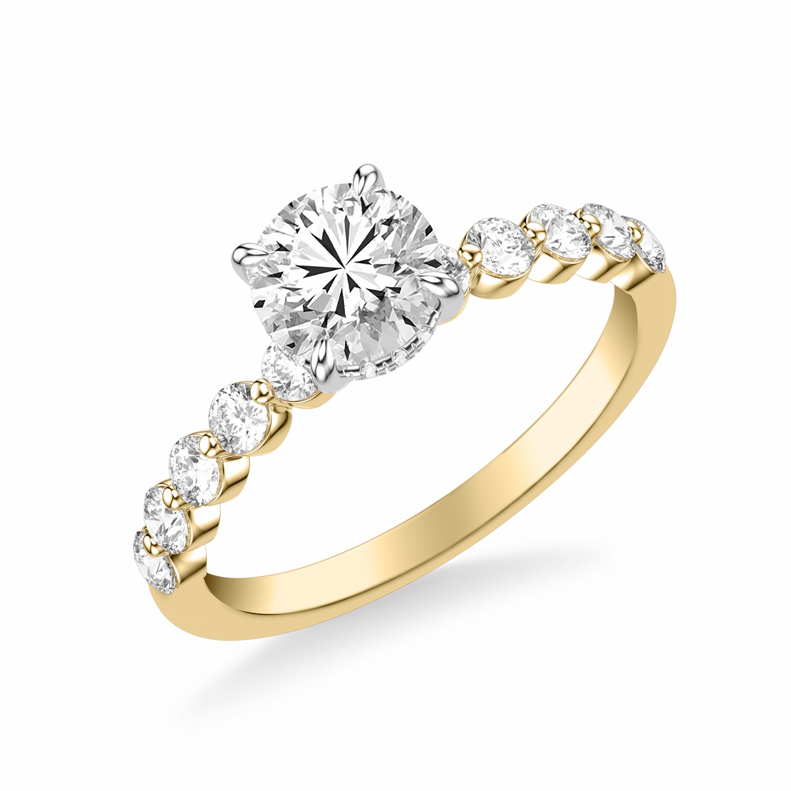 Bellamy Round · White & Yellow Gold