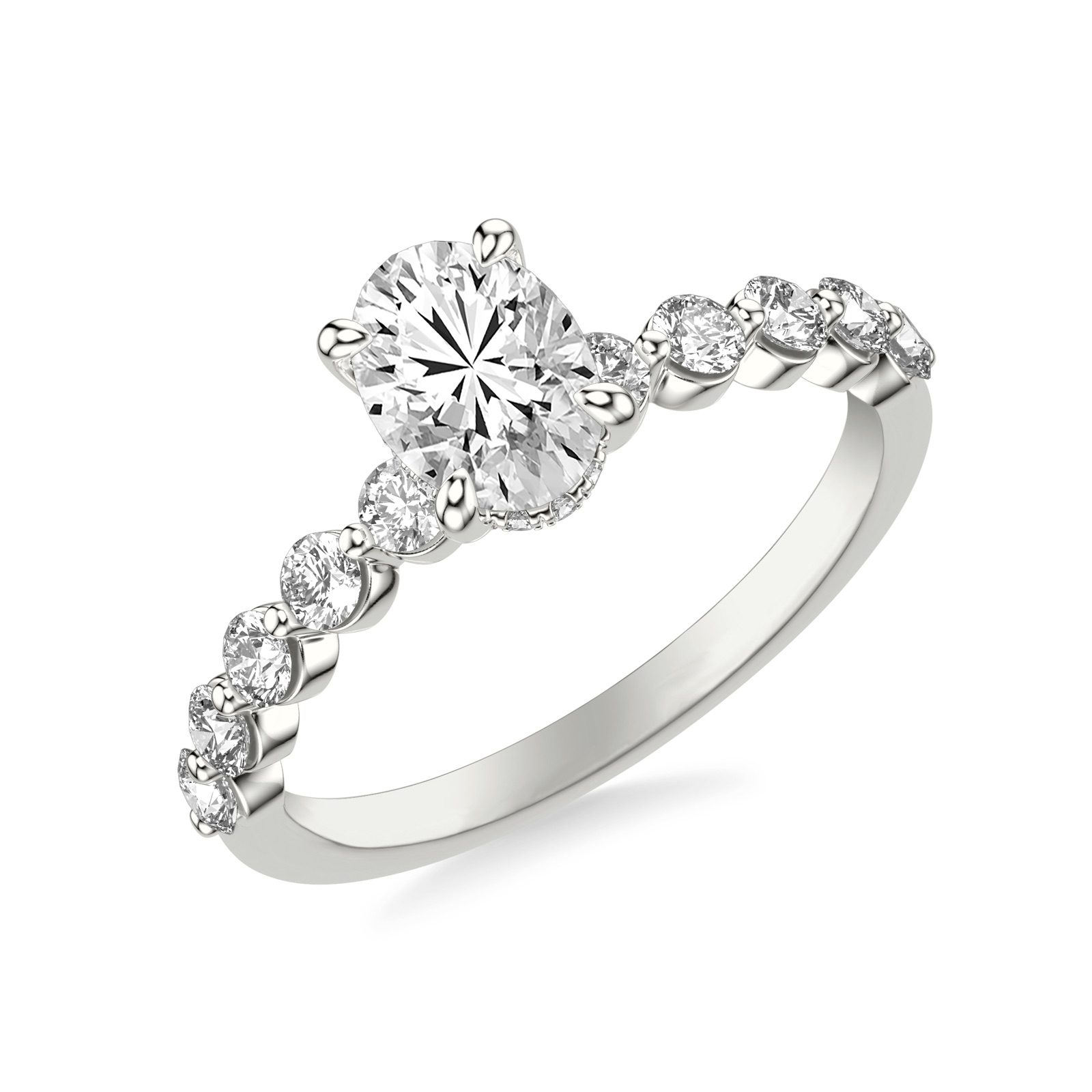 Ines Oval · White Gold