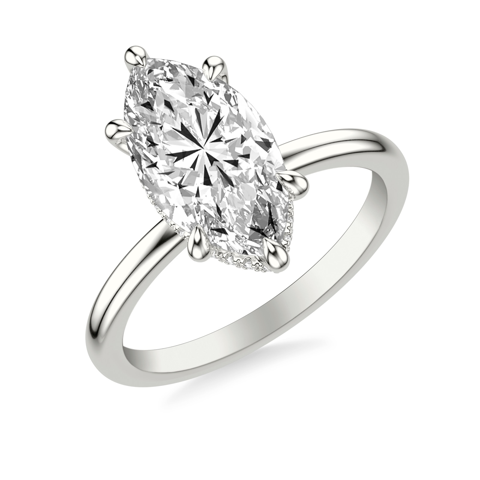 Magnolia Marquise · White Gold