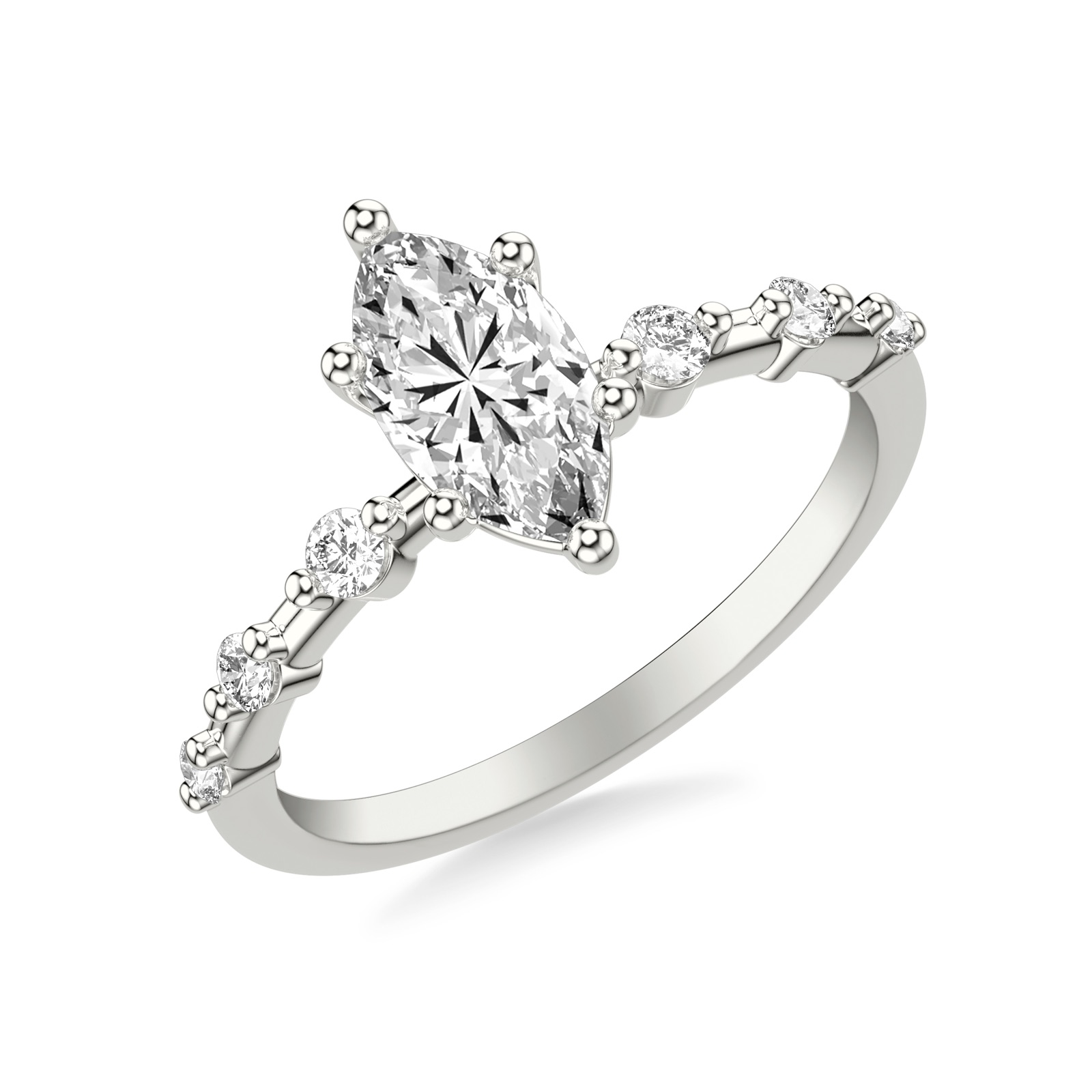 Roselle Marquise · White Gold
