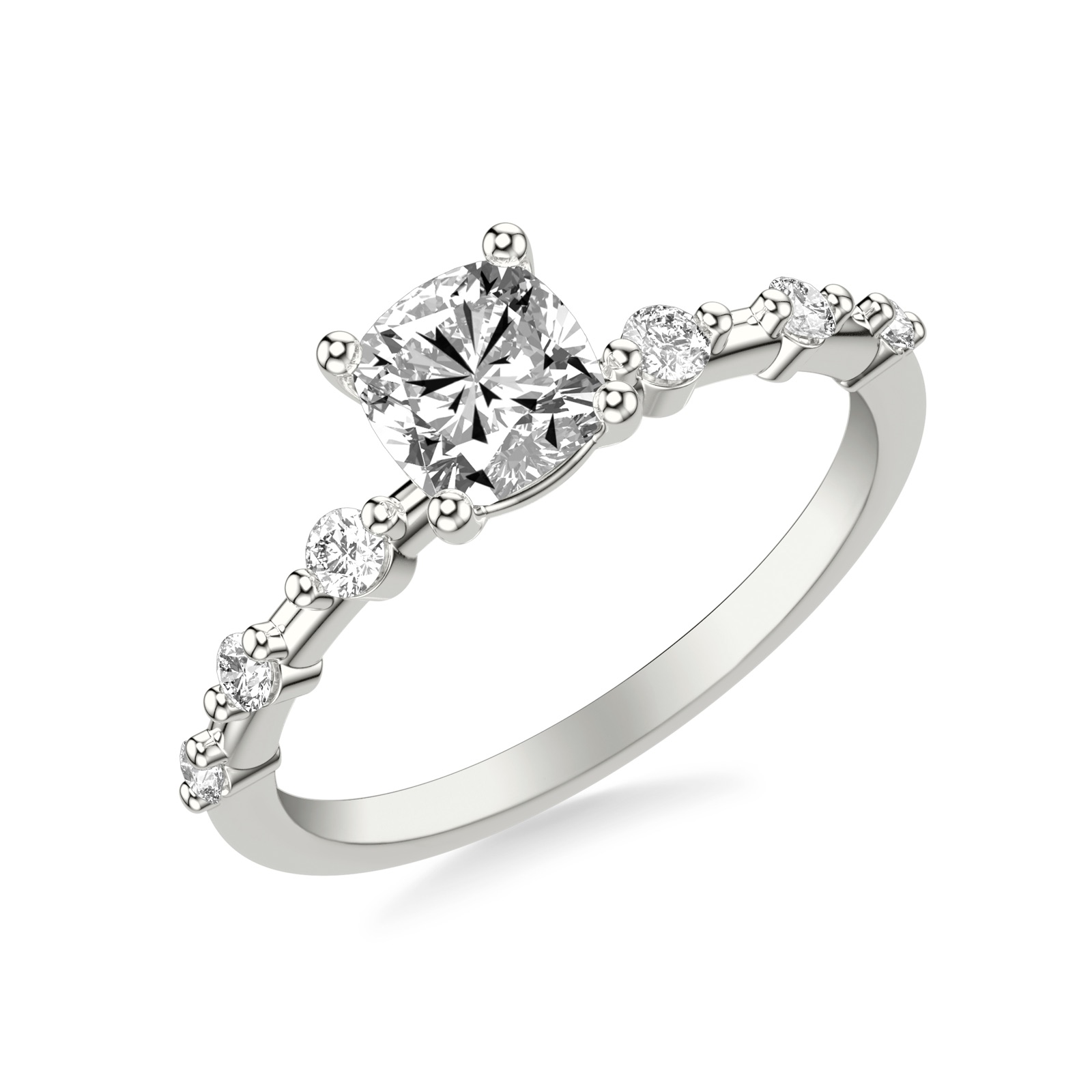 Thora Cushion · White Gold
