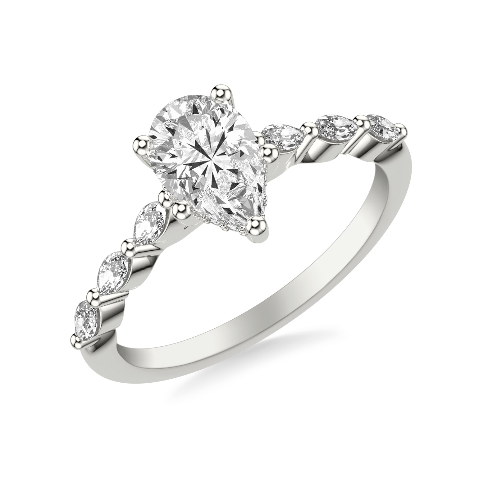 Halona Pear · White Gold