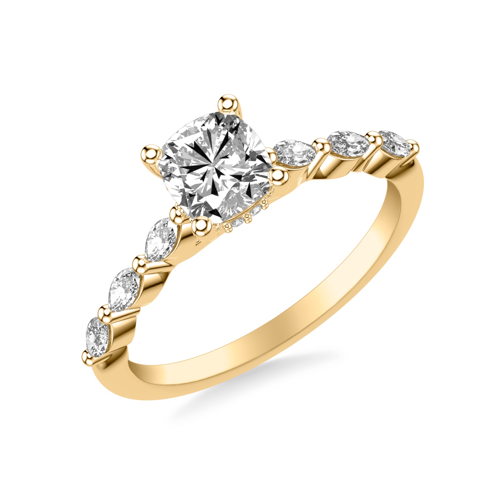 Jovienne Cushion · Yellow Gold