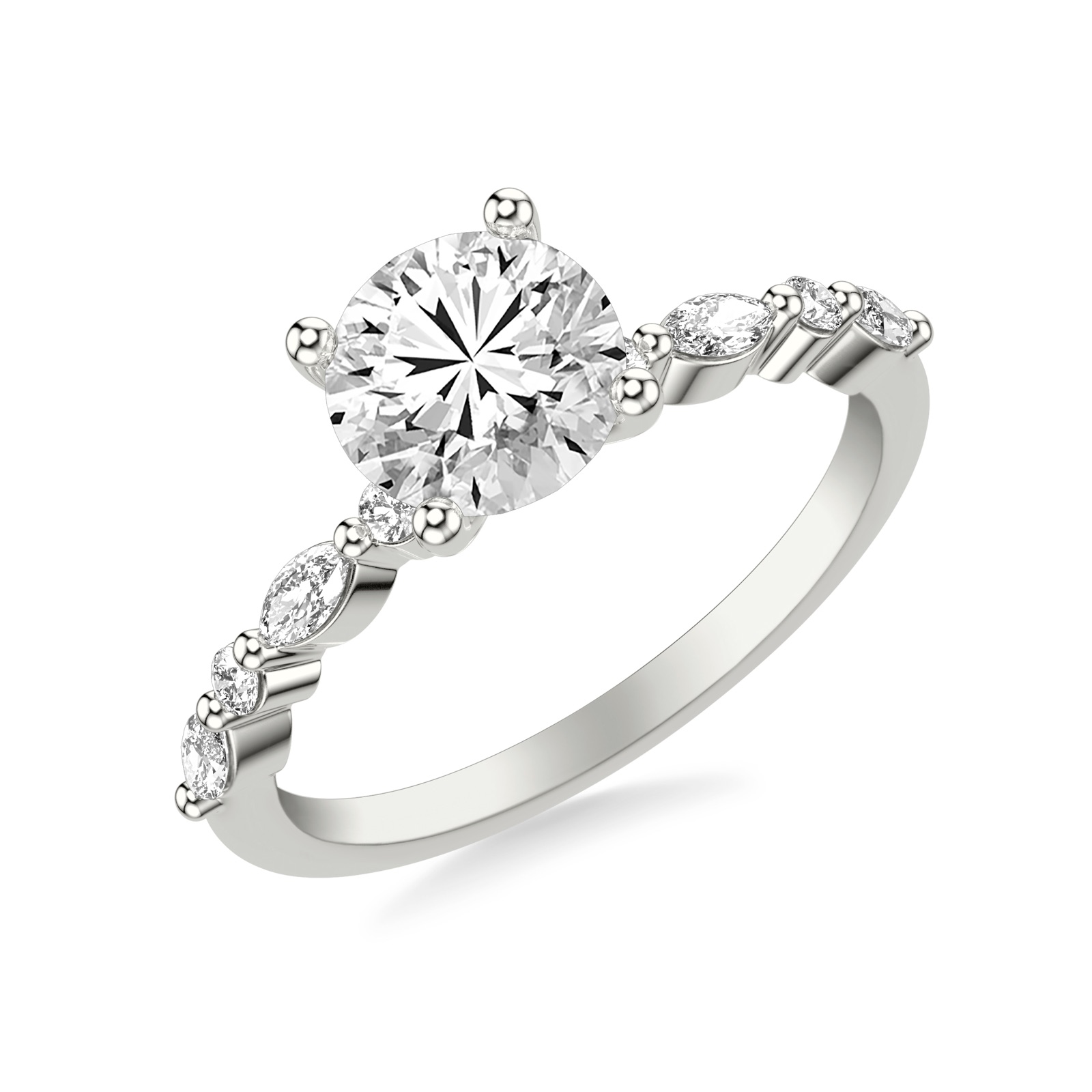 Zenobia Round · White Gold