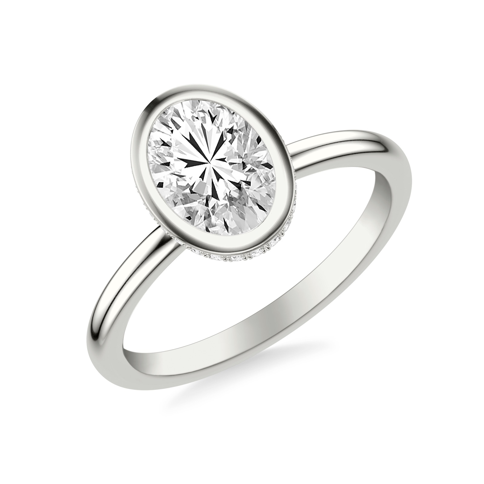 Cassia Oval · White Gold