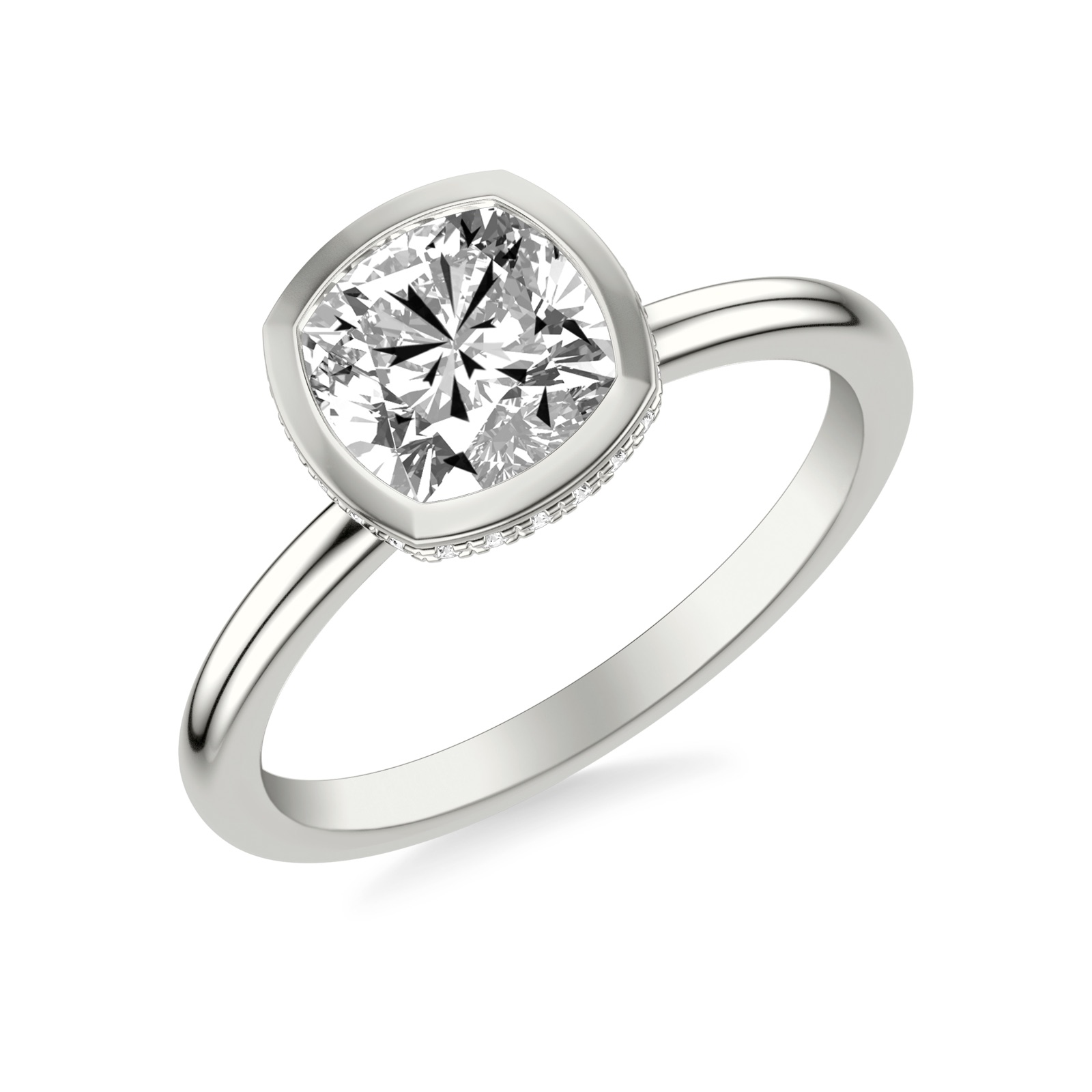 Kerensa Cushion · White Gold