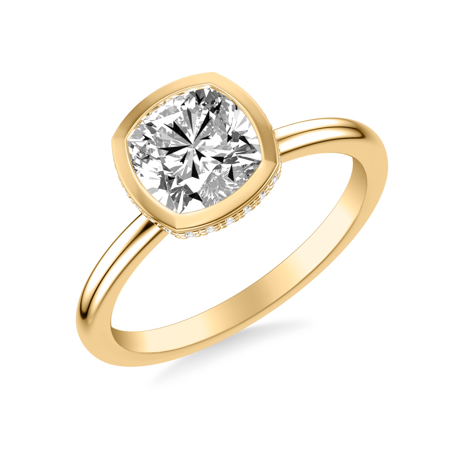 Kerensa Cushion · Yellow Gold