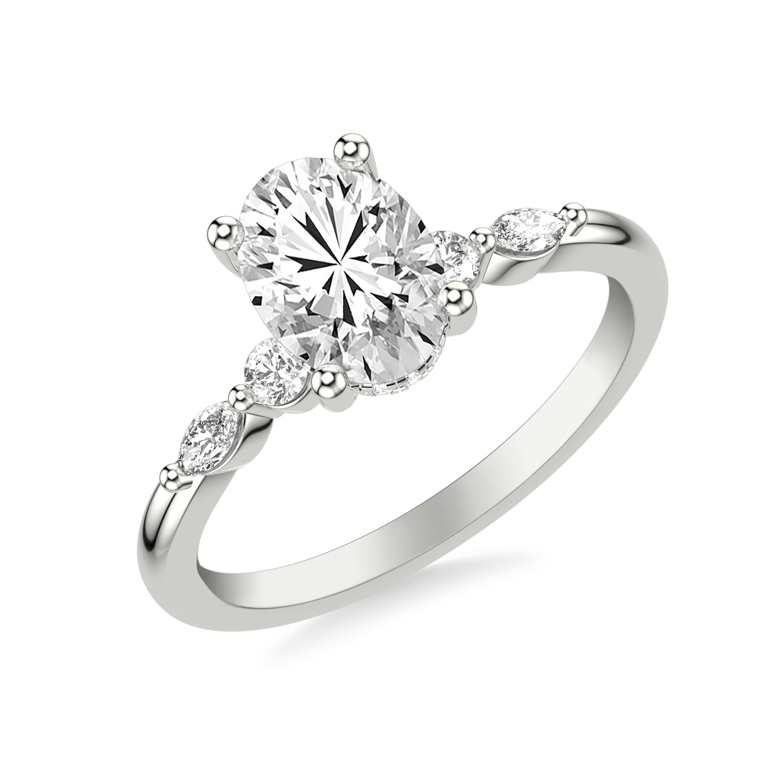 Thea Oval · White Gold
