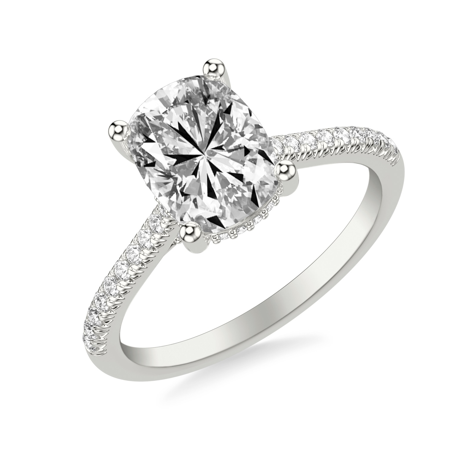 Ualia Cushion · White Gold
