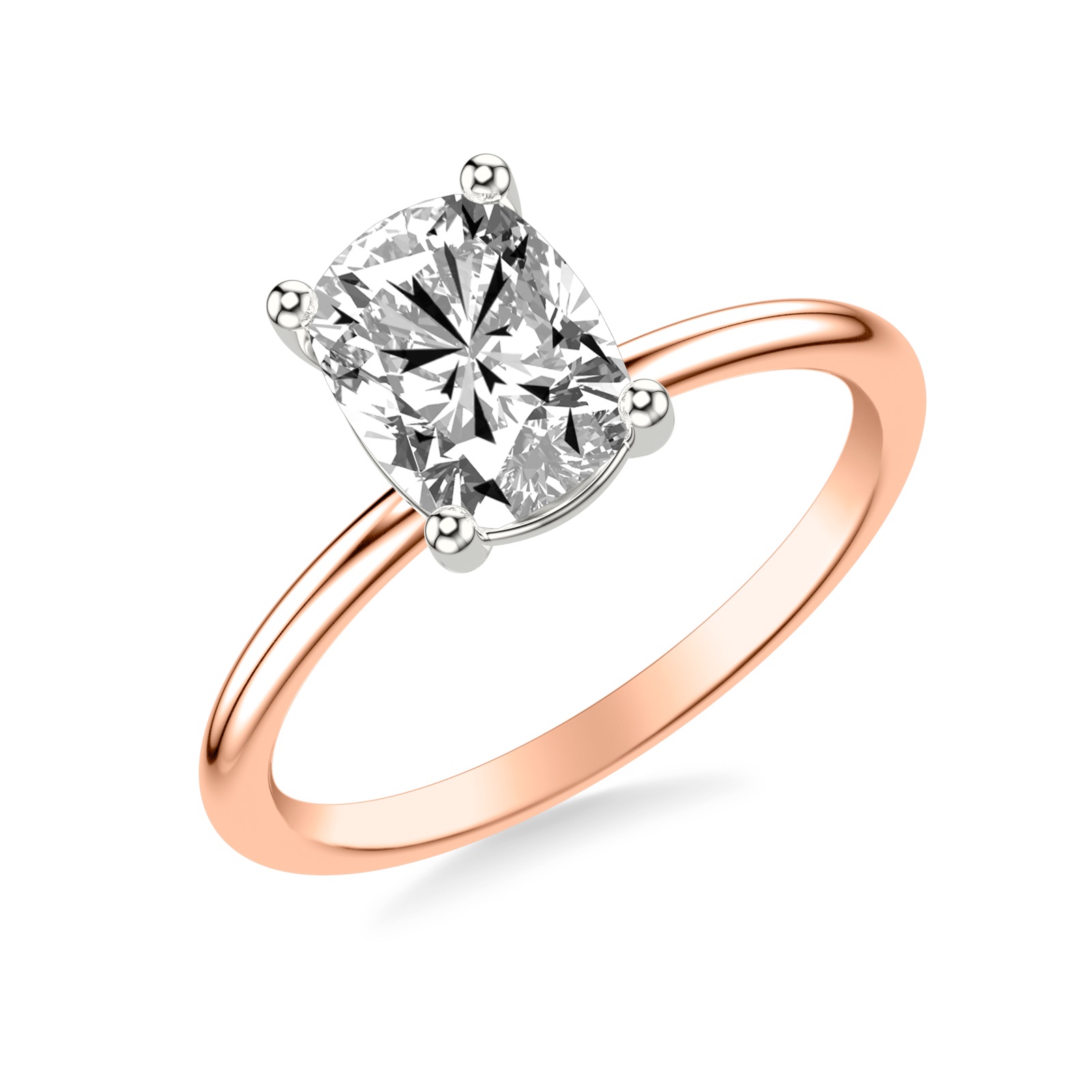 Dorothea Cushion · Rose & White Gold