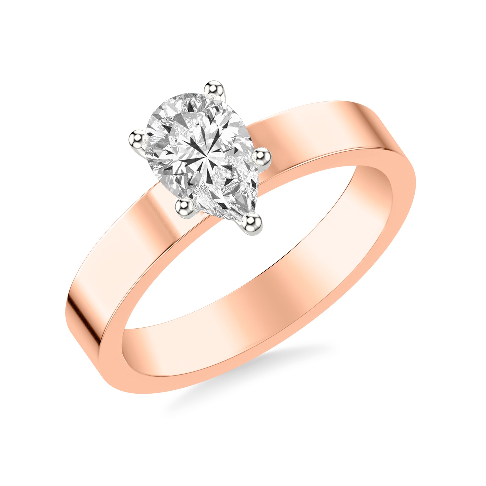 Vesper Pear · Rose & White Gold