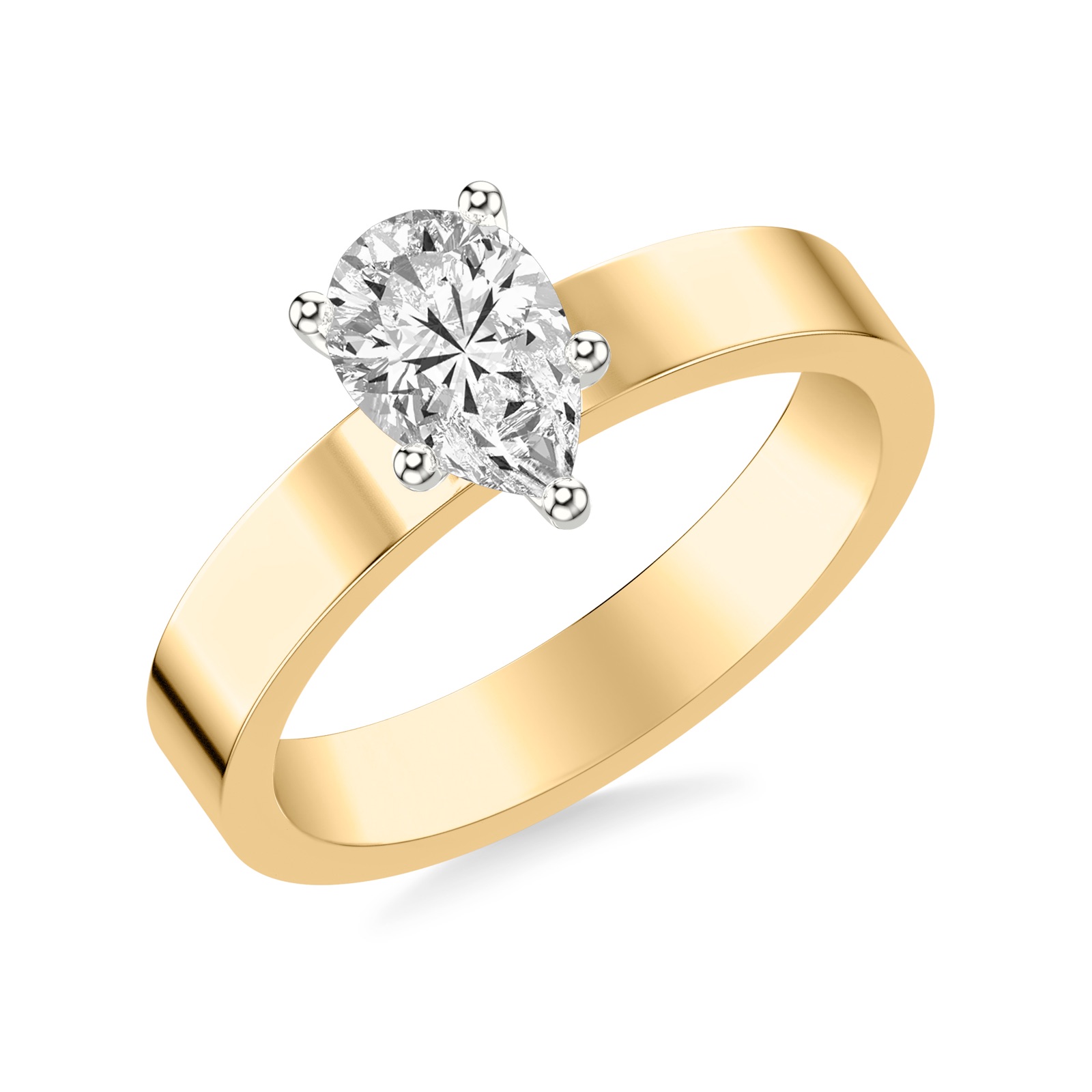 Vesper Pear · White & Yellow Gold