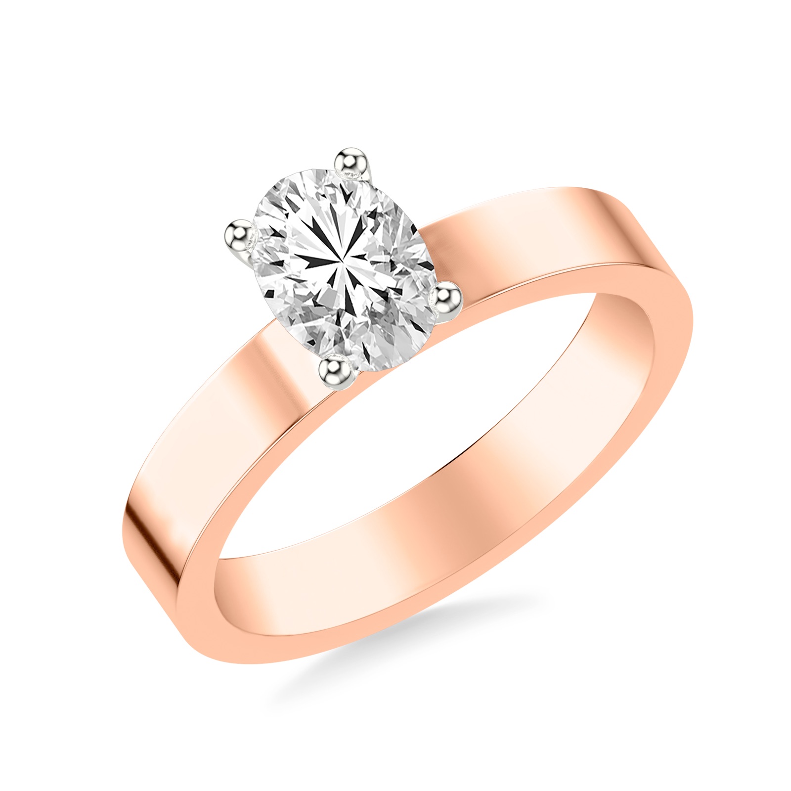 Zaria Oval · Rose & White Gold