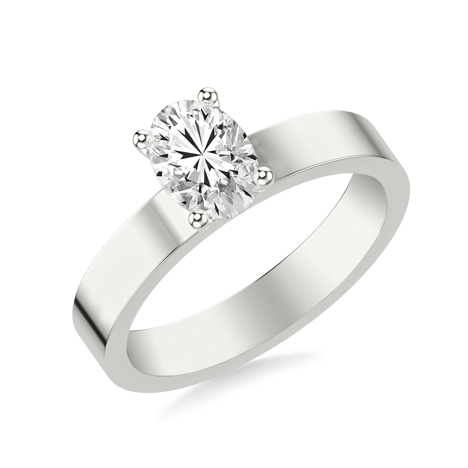 Zaria Oval · White Gold