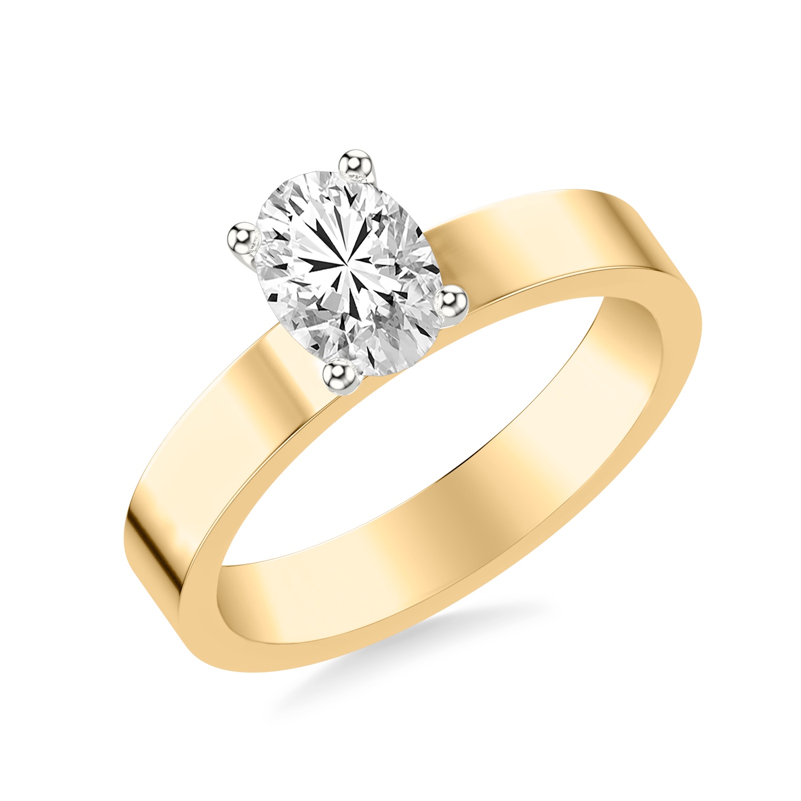 Zaria Oval · White & Yellow Gold