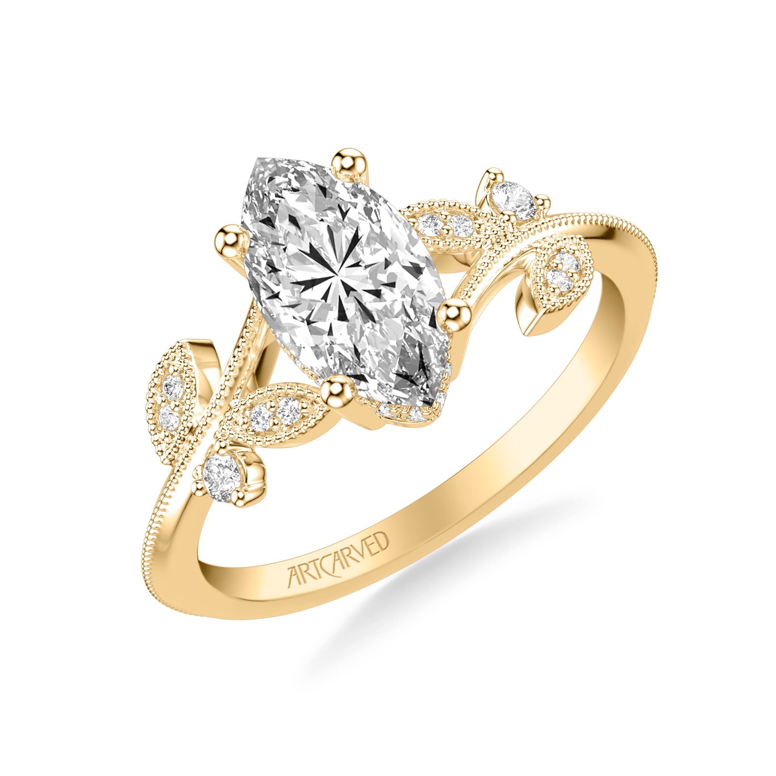 Lisette Marquise · White, Yellow or Rose Gold V1090Y