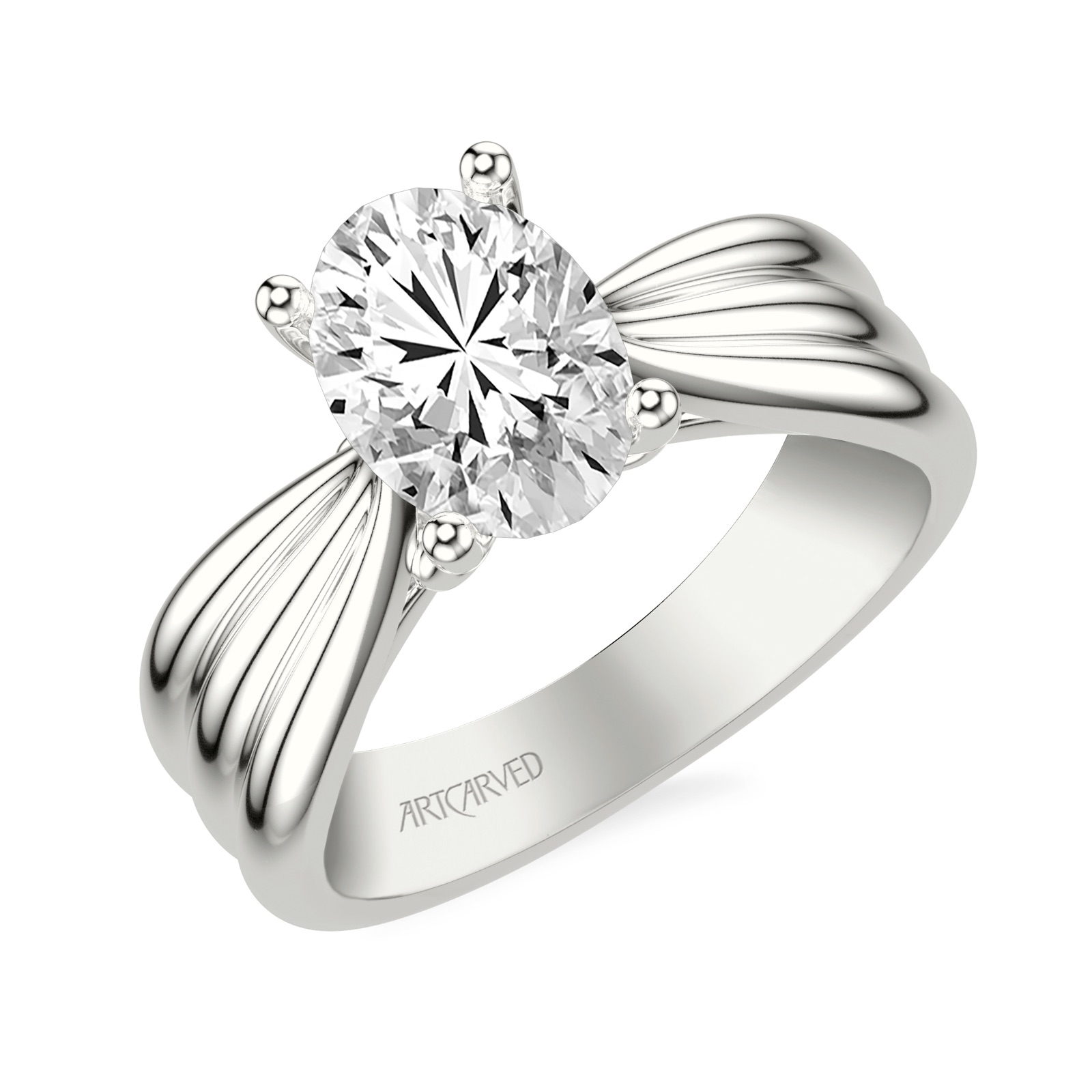 Ribbon Oval · White Gold