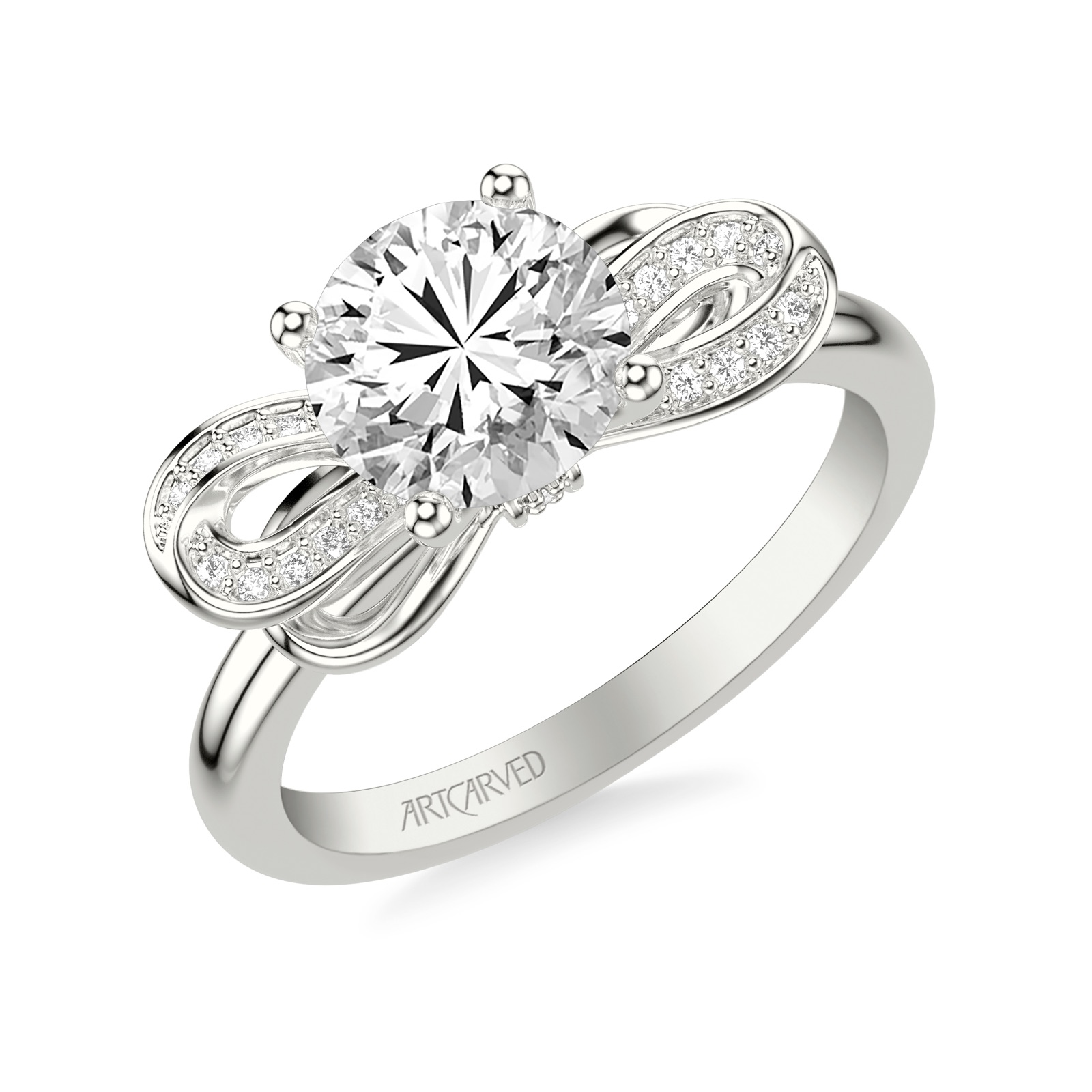 Ribbon Round · White Gold