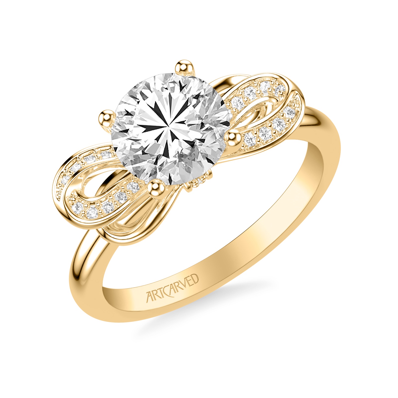Ribbon Round · Yellow Gold