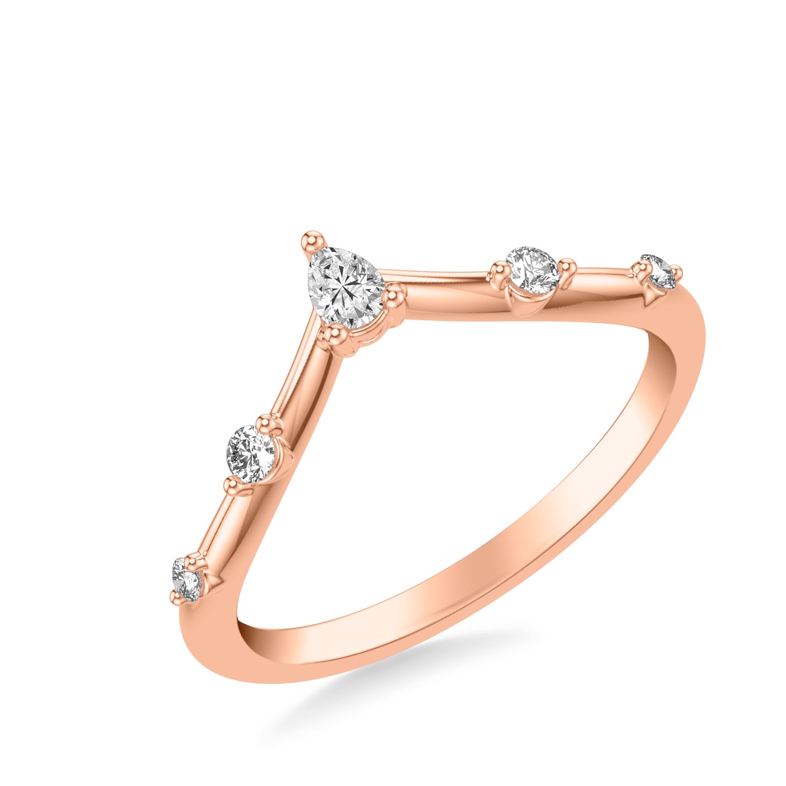 Xenia Contour Band · Rose Gold