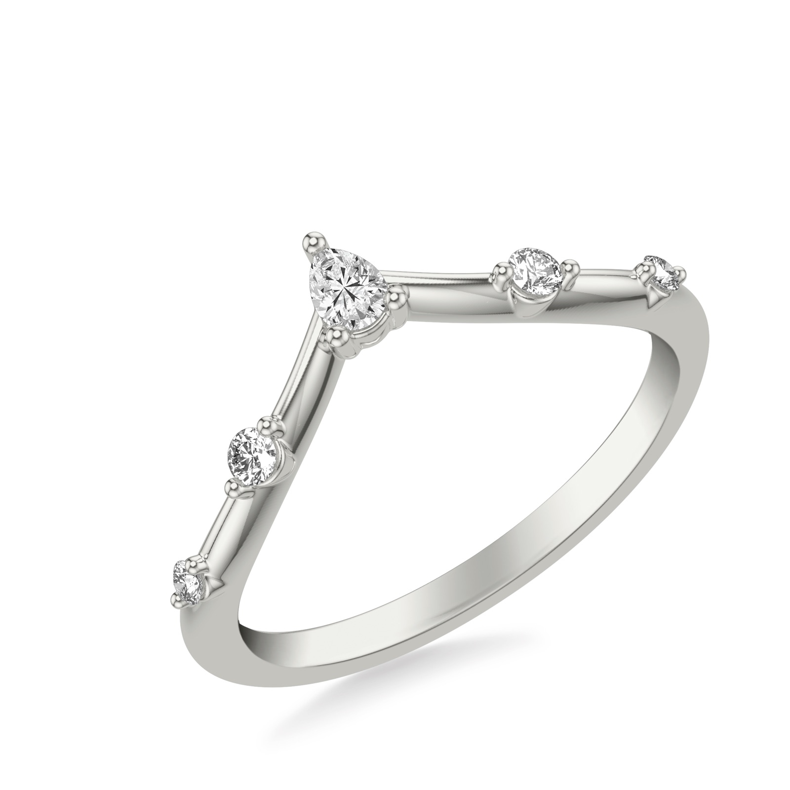 Xenia Contour Band · White Gold