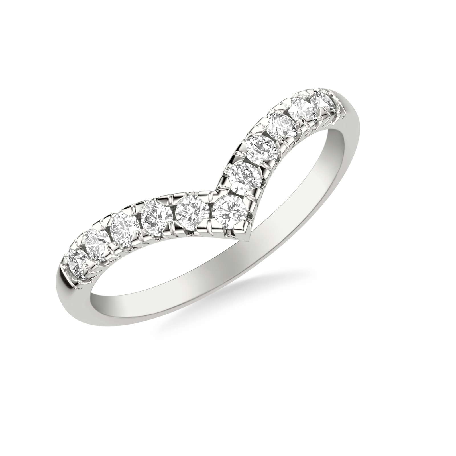 Philippa Contour Band · White Gold