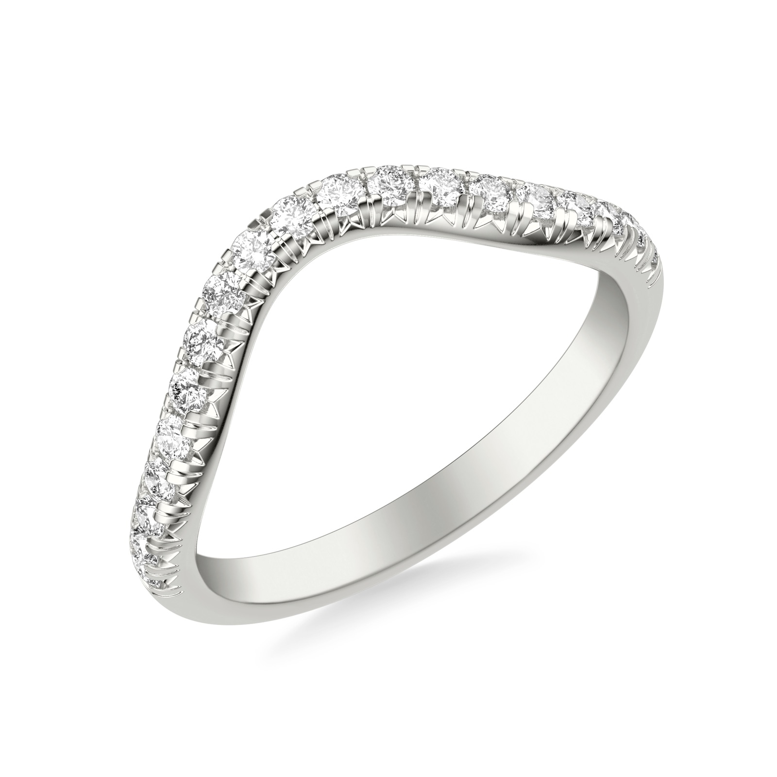 Perrine Contour Band · White Gold