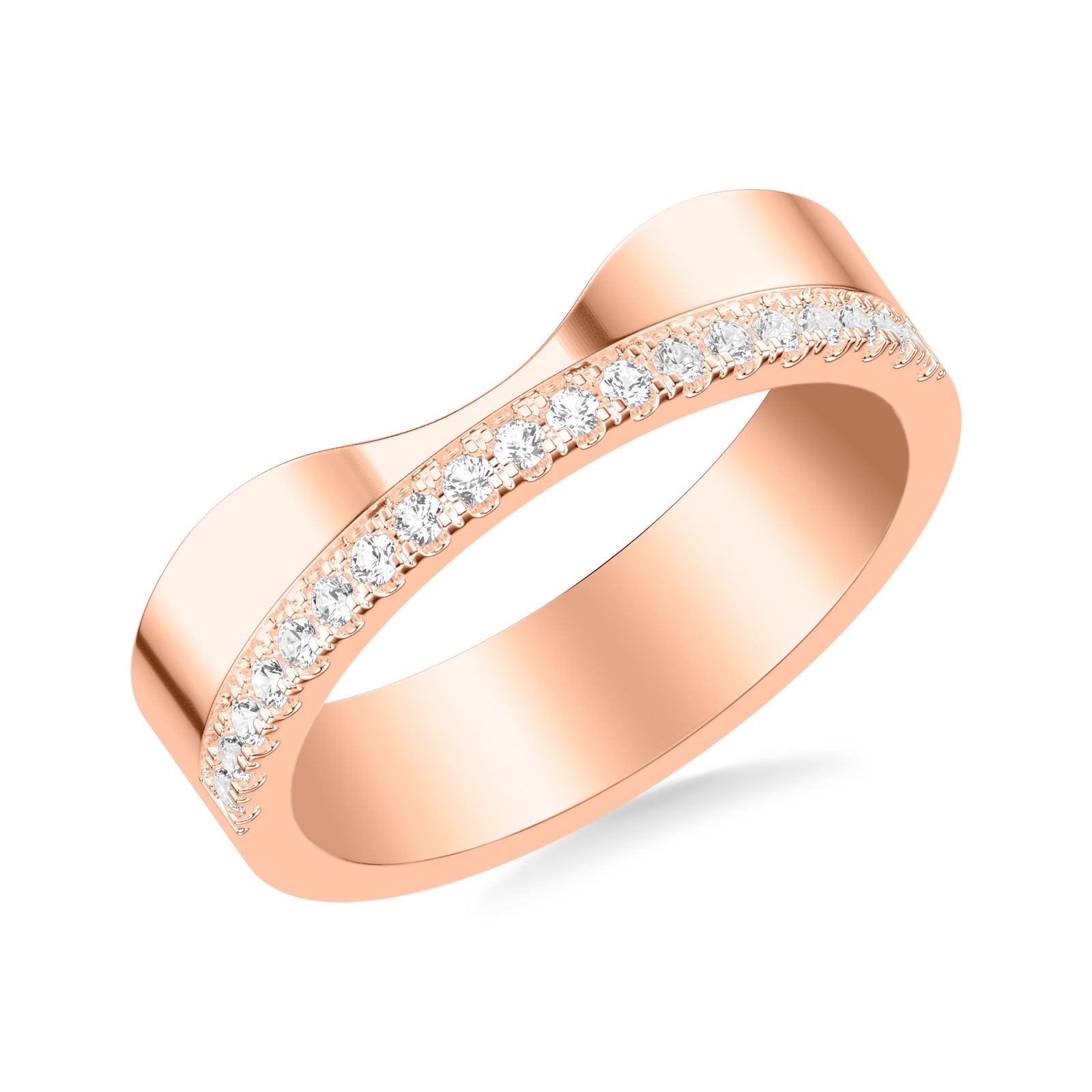 Aurelia Curved Band · Rose Gold