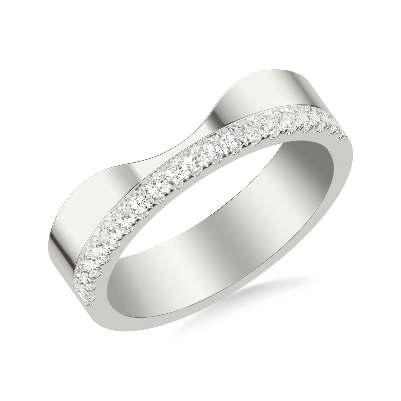Aurelia Curved Band · White Gold