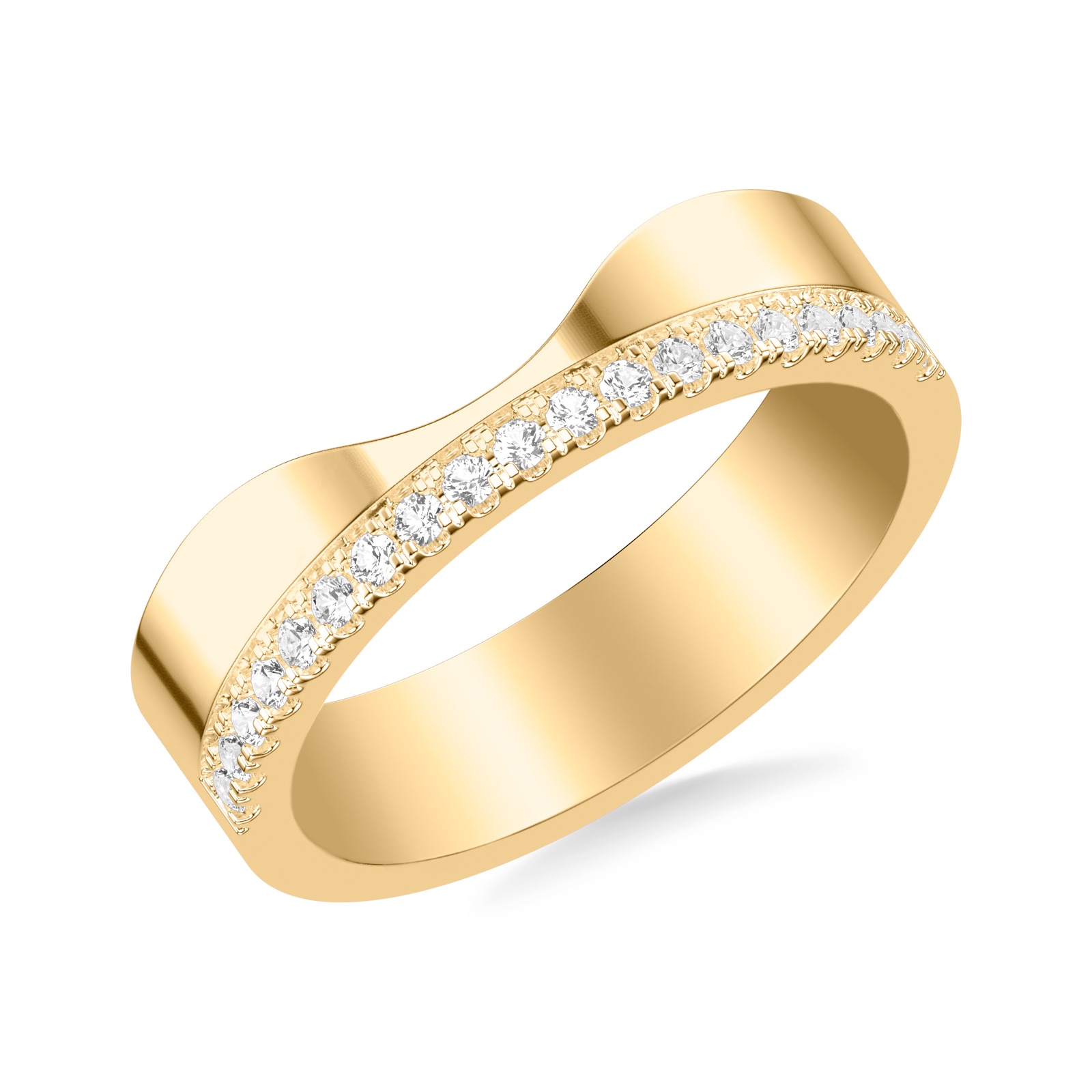 Aurelia Curved Band · Yellow Gold