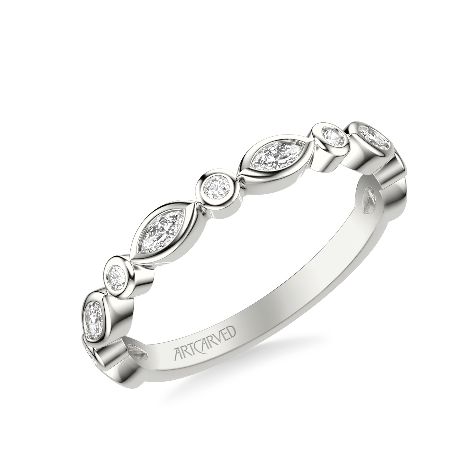 Florentine Anniversary Band · White Gold