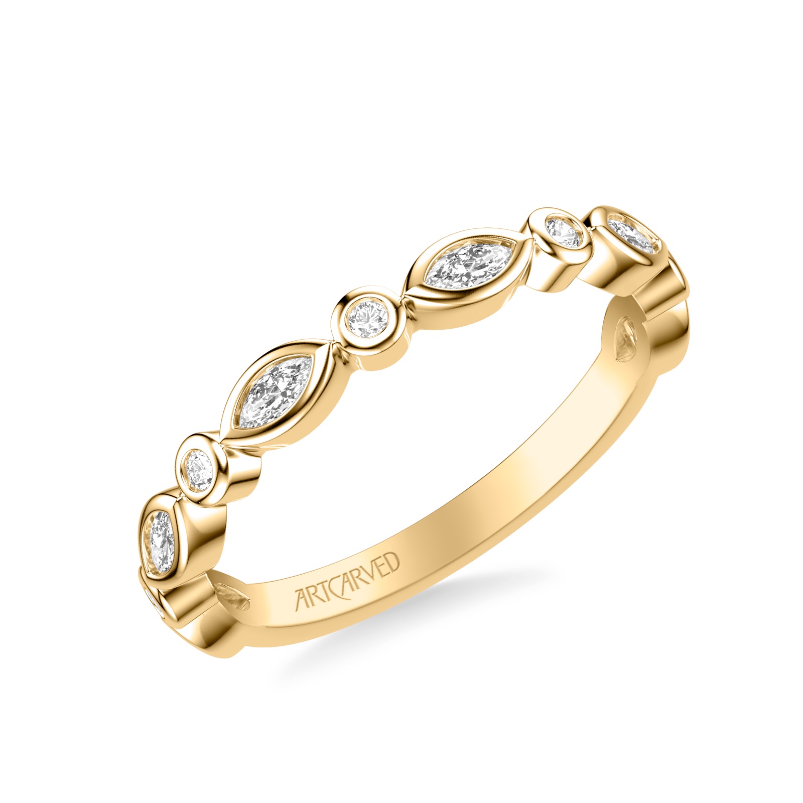 Florentine Anniversary Band · Yellow Gold